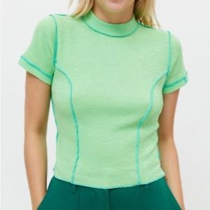 BDG Katie Seamed Baby Tee Green